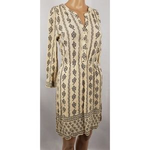 LOFT 🦙 Cream and Black Tapestry Dress